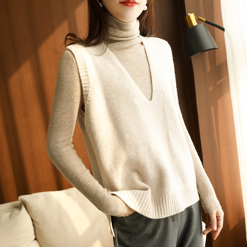 羊毛衫女开背心