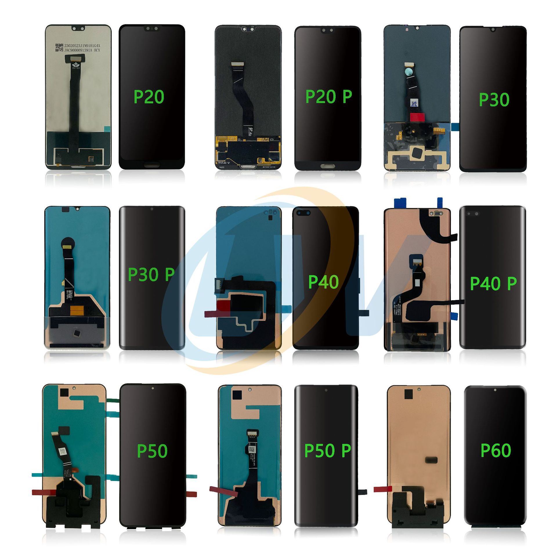 适用华为p20 30 40 50 60 pro手机屏幕总成原装内外一体总成带框