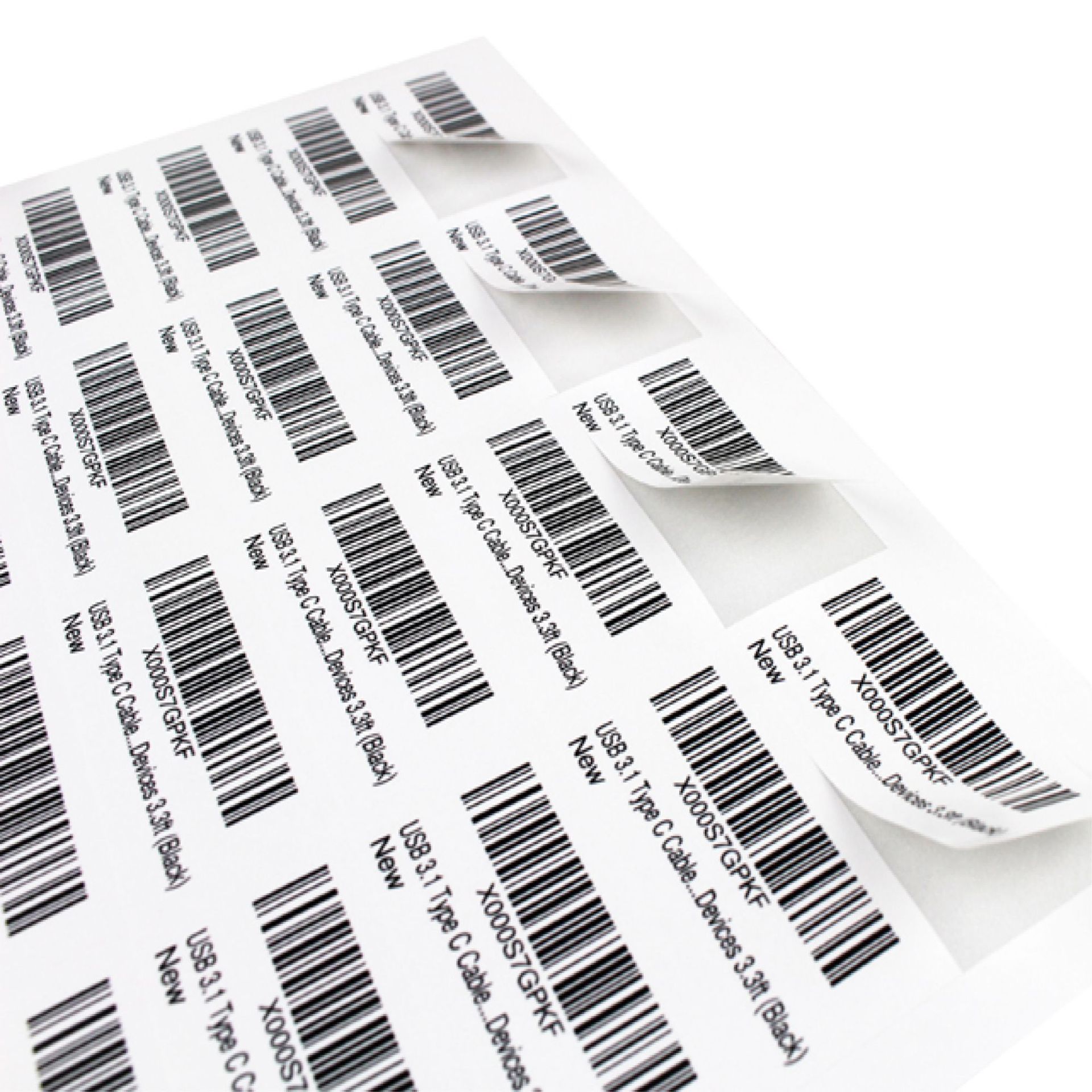 代打印铜版标签亚马逊铜版条码纸 流水号二维码贴纸任意尺寸形状