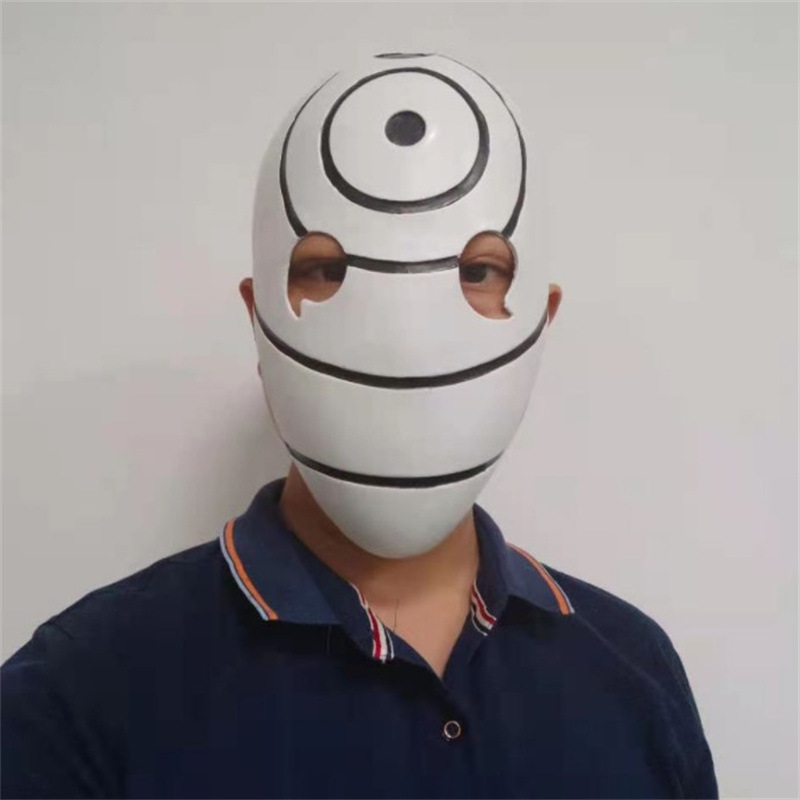 火影忍者面具狐忍面罩乳胶头套公漩涡鸣人脸谱宇智波带土阿飞斑晓