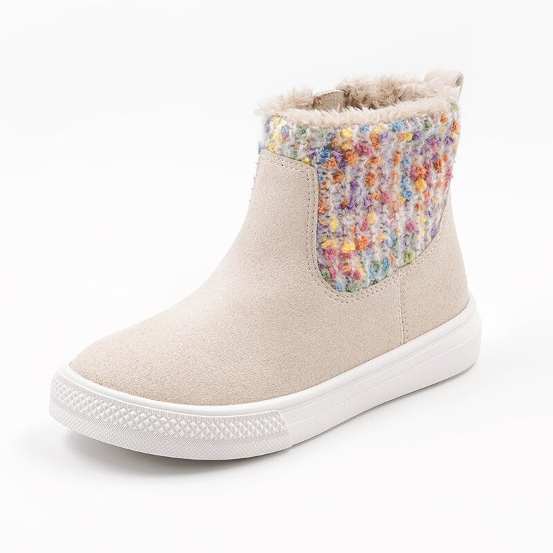 asahiasahi朝日儿童保暖冬季防风加绒童鞋切尔西靴踩雪靴子雪地靴