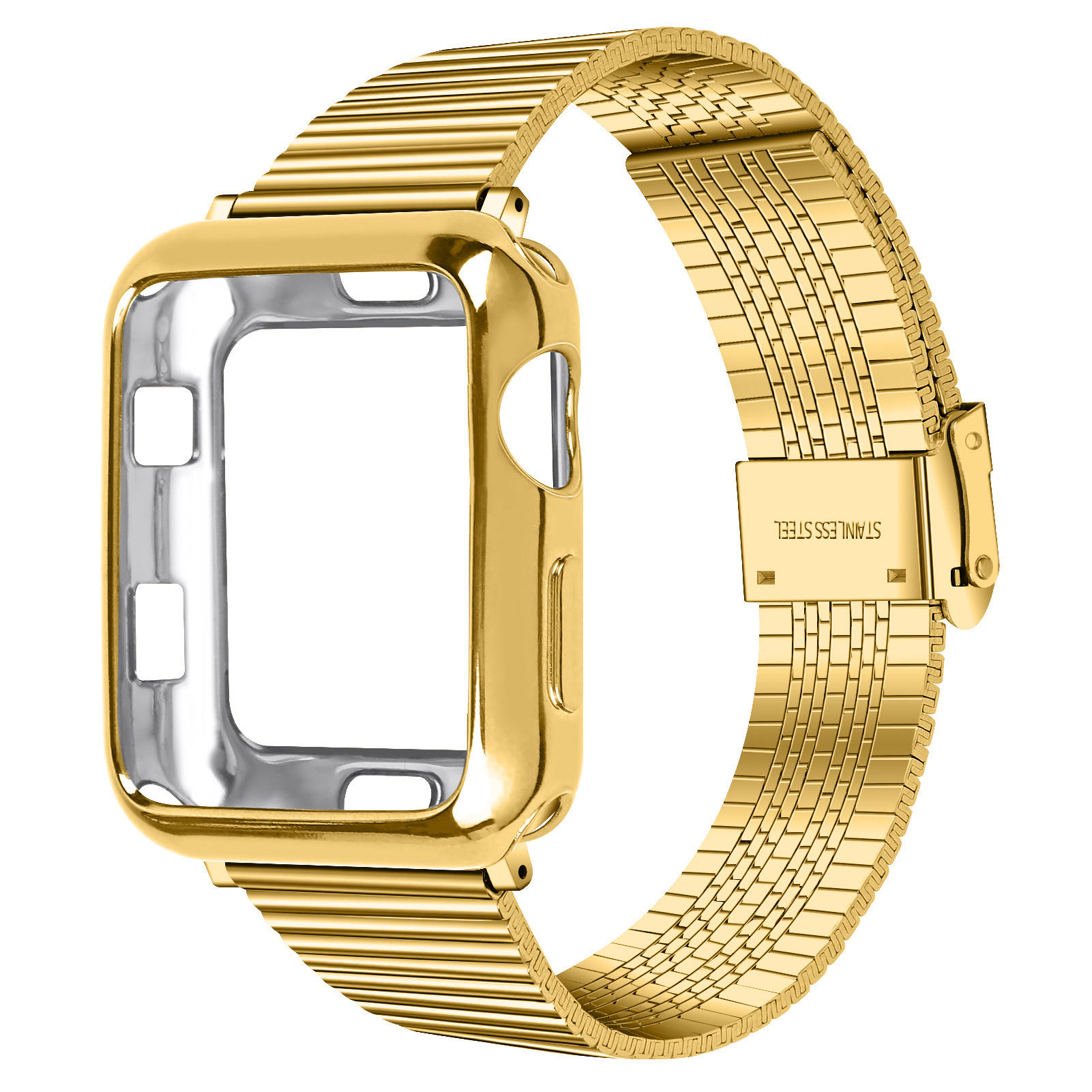 新款现货适用于苹果apple iwatch 2/3/4/5/6代潮牌mk时尚真皮表带-询