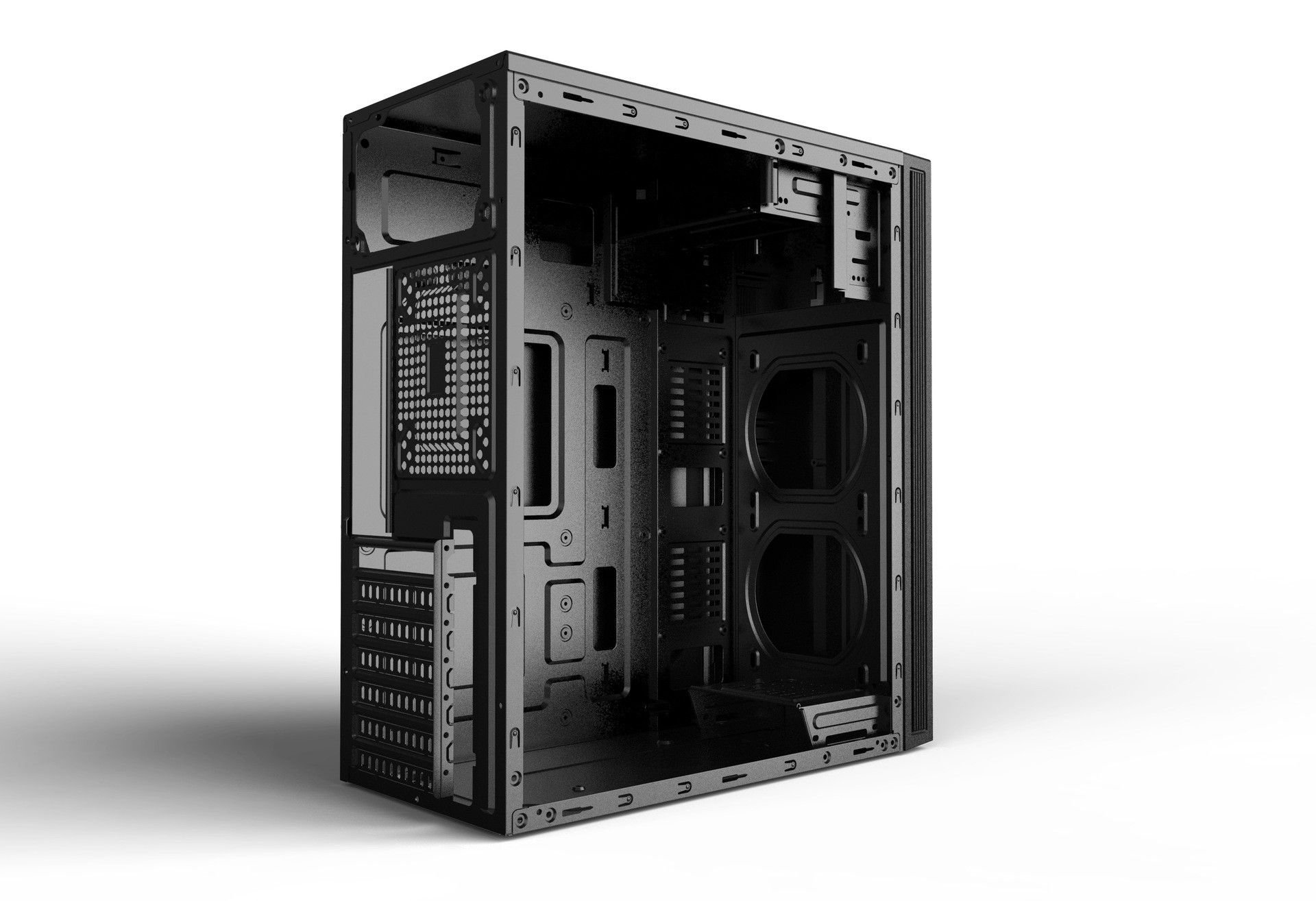 韩霜乐天 机箱台式机atx大板办公主机箱支持光驱桌面迷你电脑外壳