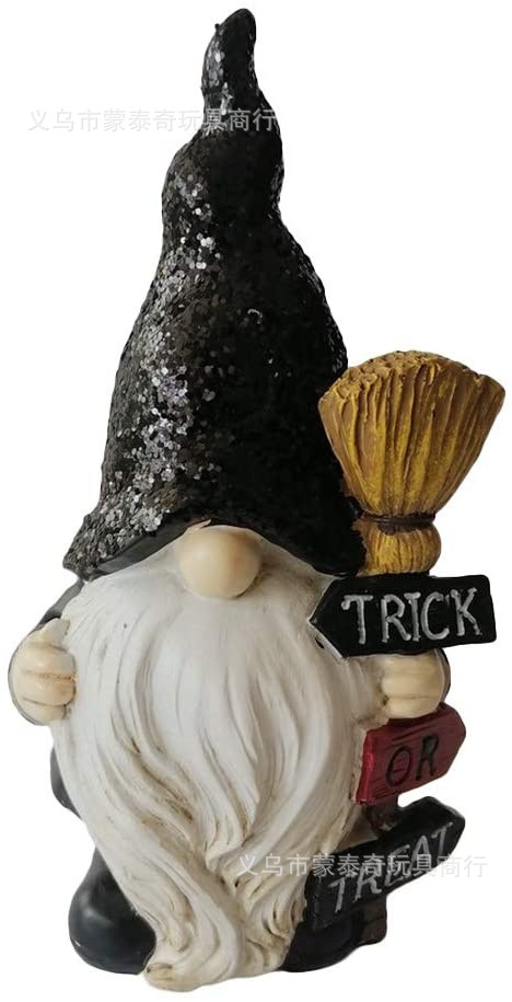 跨境外贸新款万圣节侏儒地精树脂摆件 小矮人无脸娃娃花园雕像