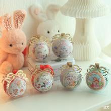 Bunny lulu兔子小圆盒球形精灵球喜糖盒结婚伴手礼马口铁喜糖盒子