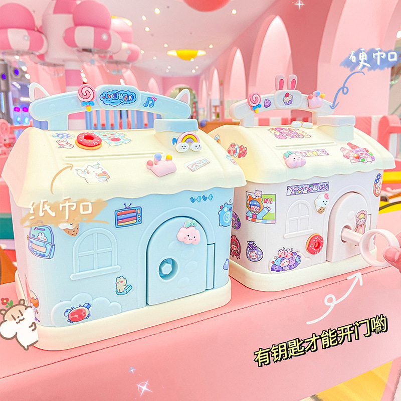 2023 new student cute coin bank trending creative savings bank children girl saving house