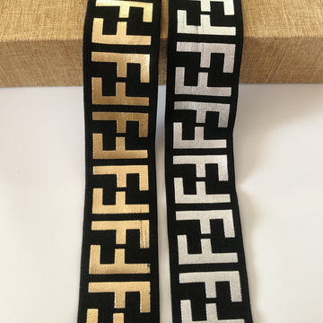 4cm印花松紧织带英文字母ff印字弹力提花织带包包装饰辅料现货