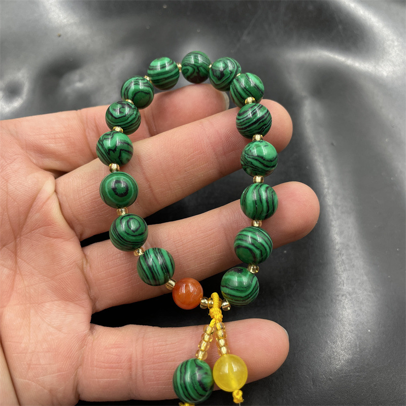 老玉匠 优化孔雀石圆珠手链 女款绿色小手链 手串 特价-阿里巴巴