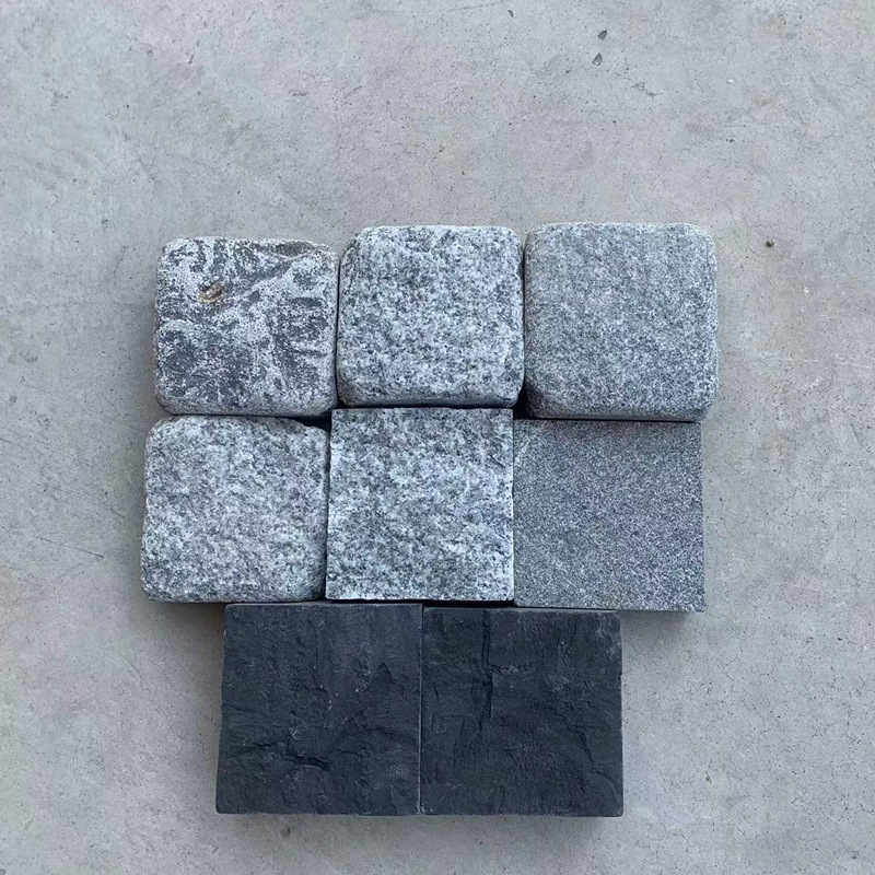 厂家供应青石小方块 芝麻灰弹石10*10公园地铺石 质优价廉 马蹄石