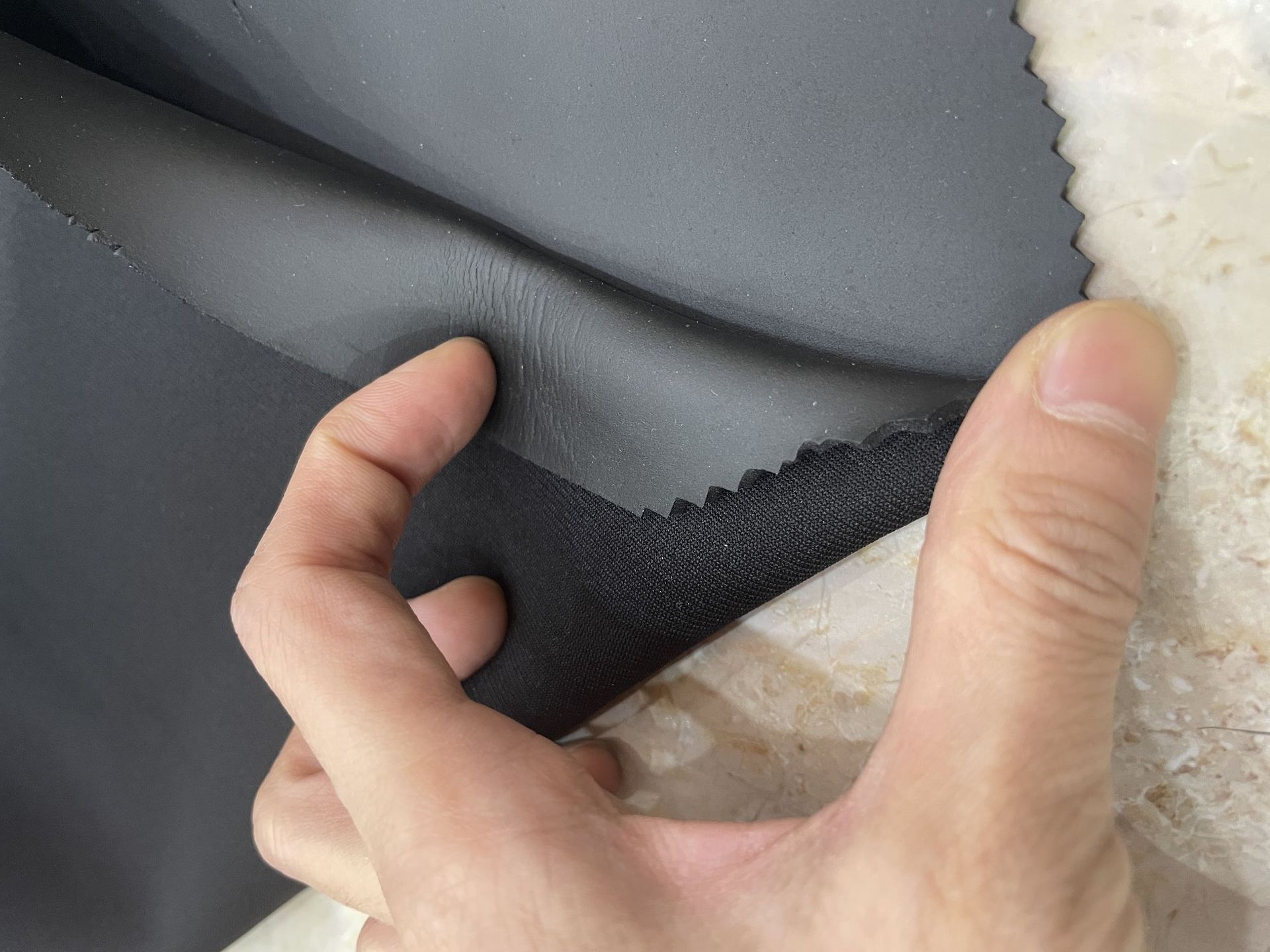 钟氏纺织批发cr光皮无气味潜水衣料氯丁橡胶复合n布潜水服面料