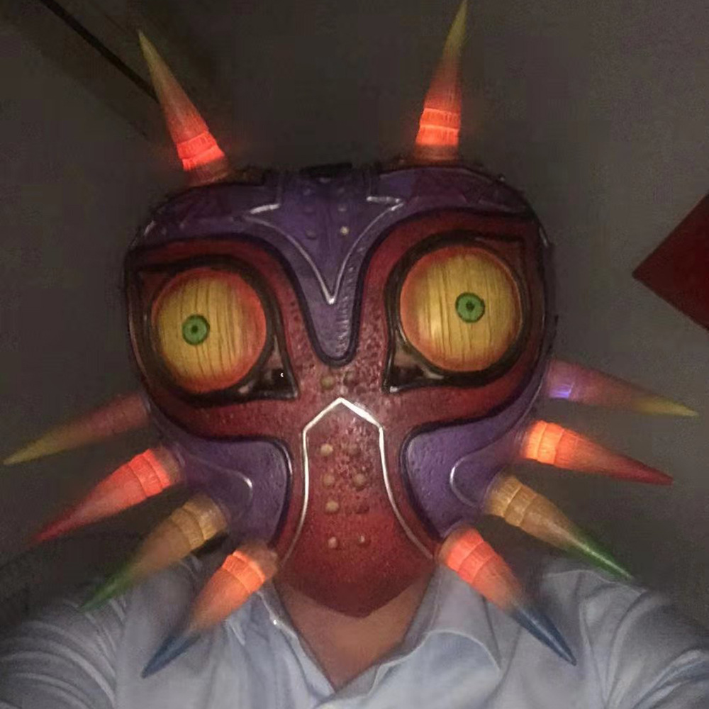 万圣塞尔达传说荒野之息面具 游戏周边乳胶头套 梅祖拉发光面具