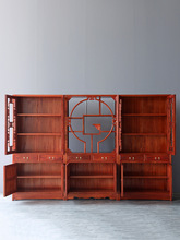中式实木仿古书柜书架玻璃金花梨木明清古典书橱展示柜置物架组合
