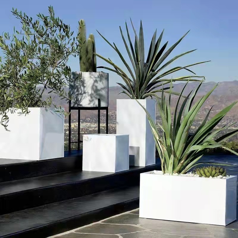 北欧铁艺花箱花槽户外广场商业街花台售楼部门店室外花盆隔断组合