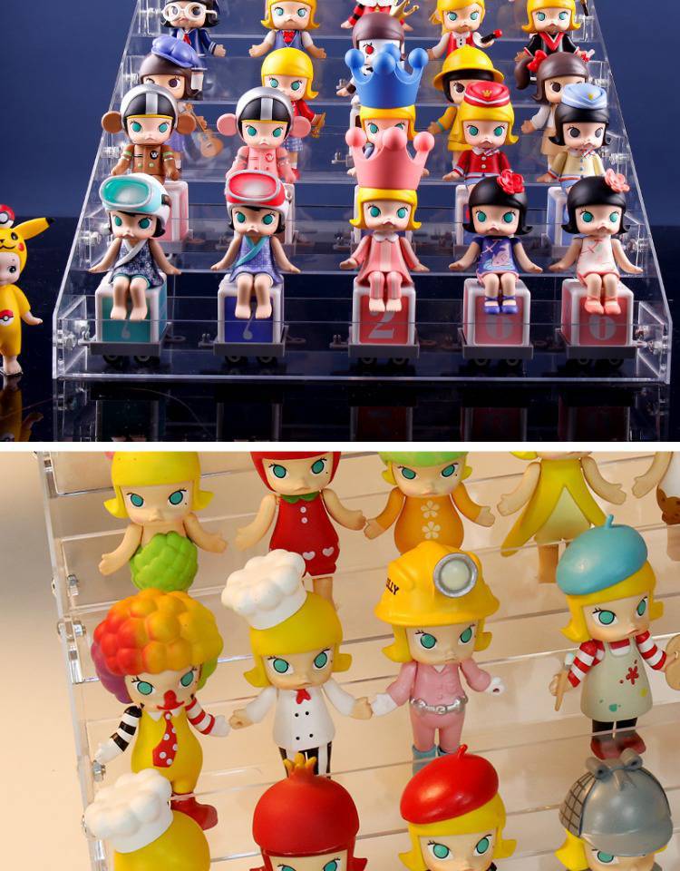 批发茉莉molly星座sonny angel娃娃收纳架盲盒防尘展示盒亚克力收