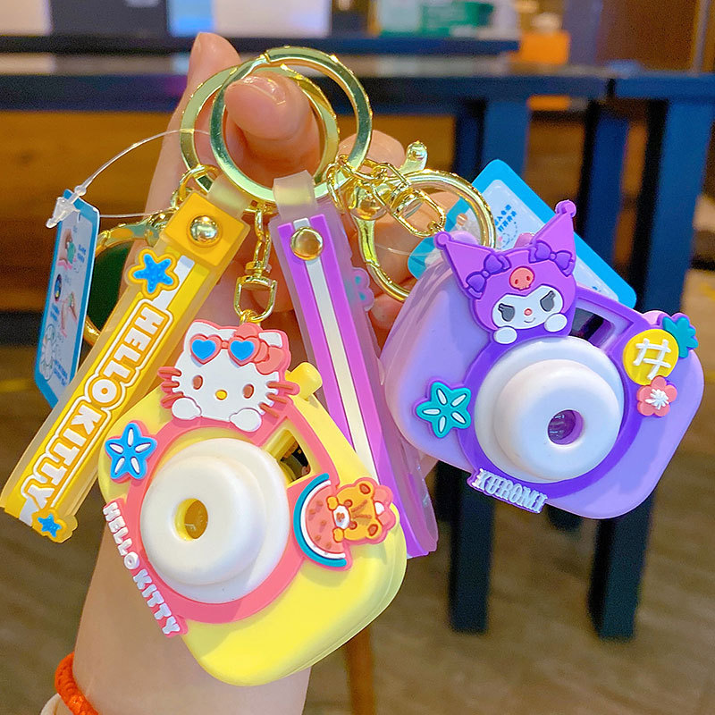 genuine sanrio projection camera keychain pendant cute cartoon student schoolbag pendant exquisite gift wholesale