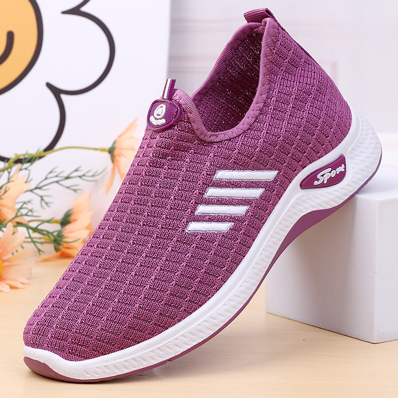 One Piece Dropshipping Summer Old Beijing Mesh Shoes Hollow out Real Flying Woven Women's Mesh Surface Shoes Comfortable Flat Sports Casual Shoes