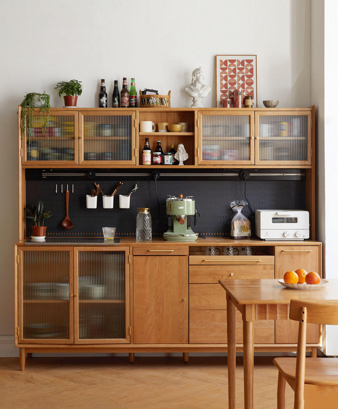 北欧实木餐边柜客厅小户型靠墙多功能高柜餐厅厨房日式收纳储物柜