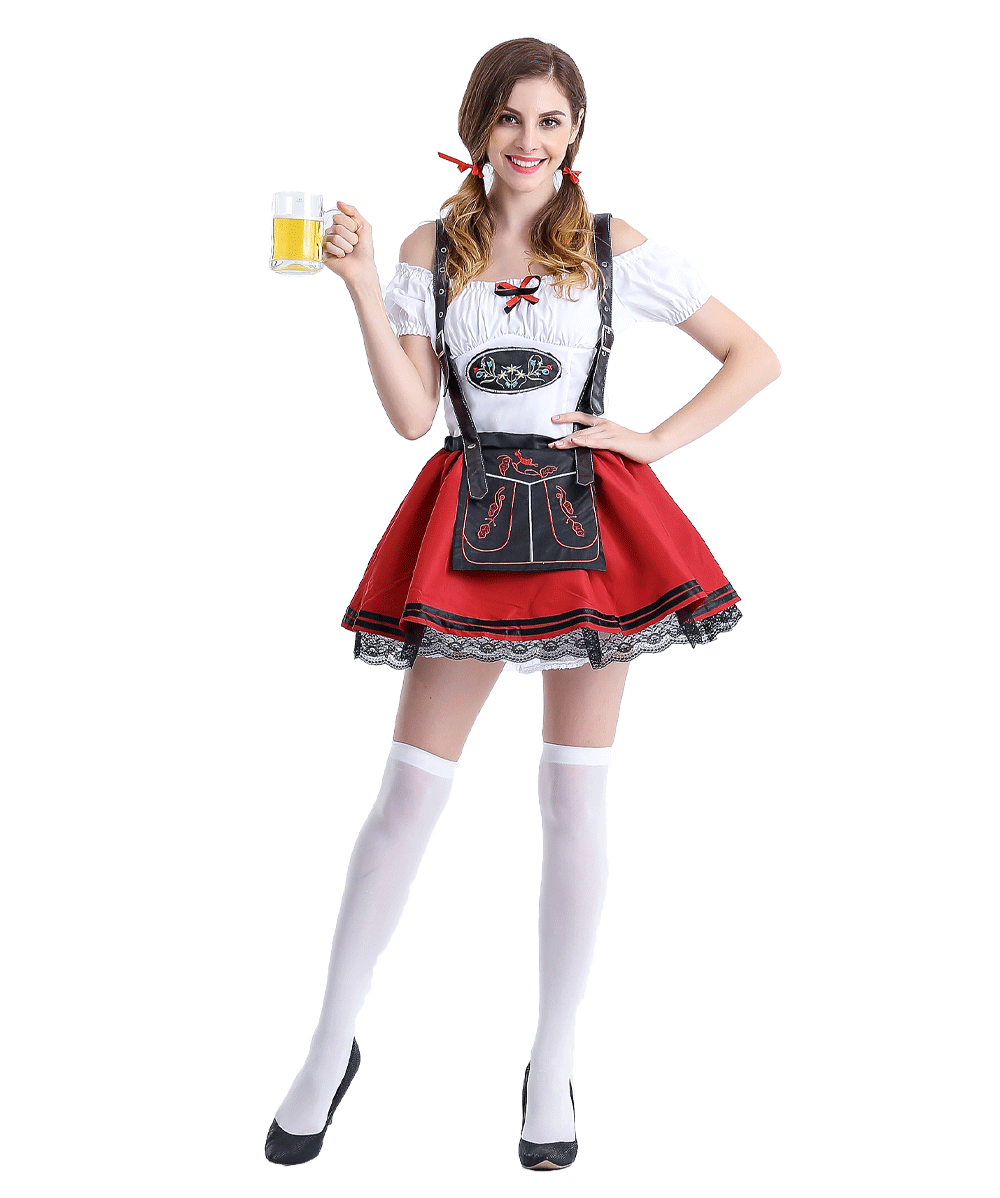 欧美啤酒节服装 德国啤酒服餐厅工作服女仆装 出口制服