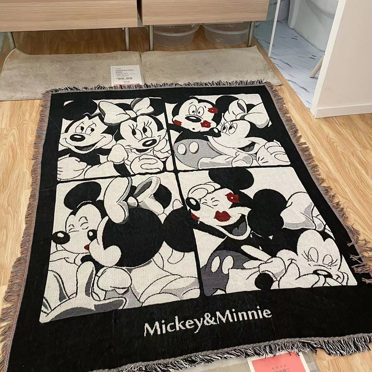 INS Japanese Style Mickey Products Internet Celebrity Same Style Sofa Cover Nap Blanket Cover Blanket Decorative Blanket