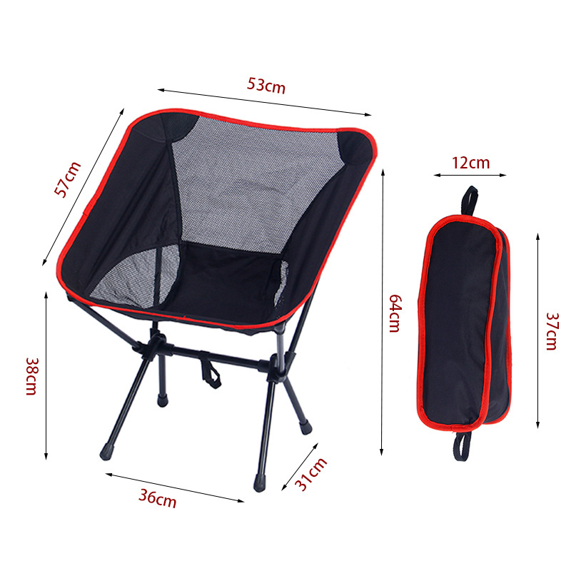 Cross-Border Outdoor Camping Folding Seat Picnic Portable Moon Chair Camping Fishing Stool Casual Beach Chair Wholesale