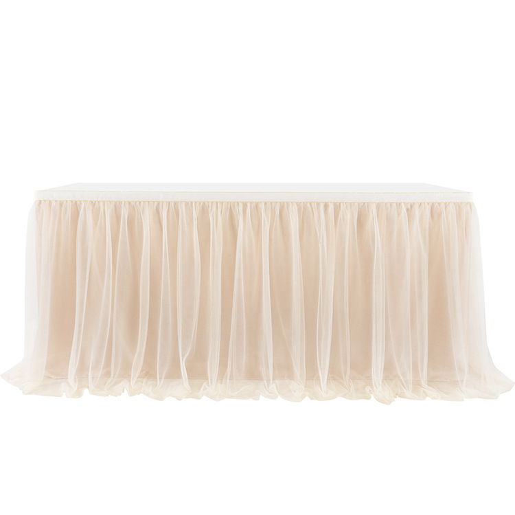 Tulle Table Skirt Cross-Border Phnom Penh Mesh Wedding Halloween Party Decoration Hotel Supplies Tutu Yarn Table Skirt