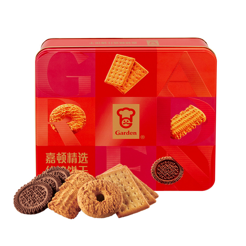 嘉顿精选什锦饼干380g多味曲奇办公休闲零食茶点节日年货送礼盒