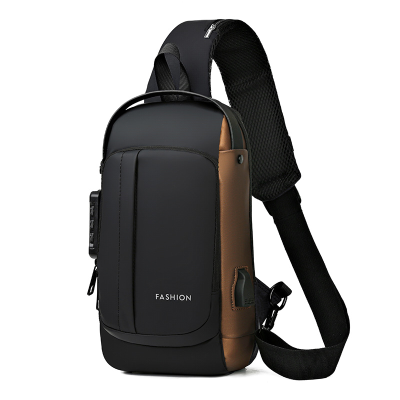 Men's Bag Shoulder Messenger Bag Multifunctional Sports Crossbody Chest Backpack Usb Charging Port Anti-Theft Chest Bag