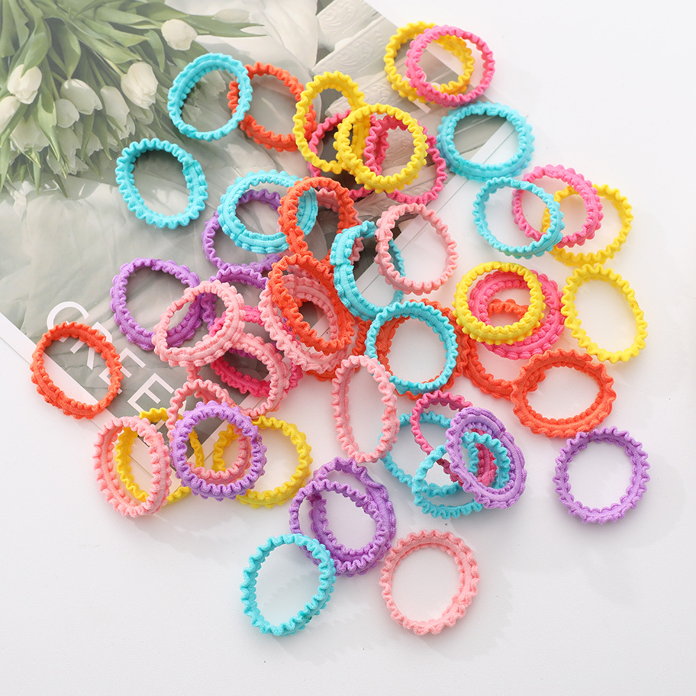 Children's Rubber Band Hair Band Candy Color Best-Seller on Douyin Skirt Headband Hair Accessories Lace Baby Girl Hair Tie Does Not Hurt Hair