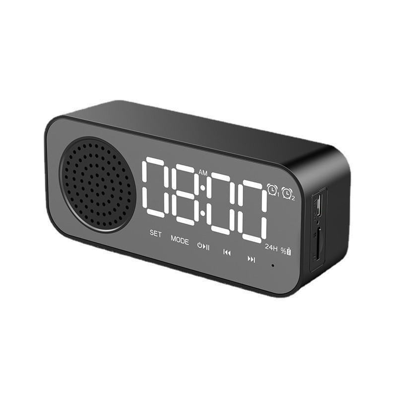 Private Model Bluetooth Speaker P6 Clock Alarm Clock Audio Desktop Gift Card Smart Voice Speaker Factory Direct Sales
