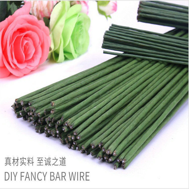 no. 2/3 paper bag flower stem stocking flower material no. 4/5/8 green flower stem handmade diy peony coffee flower stem