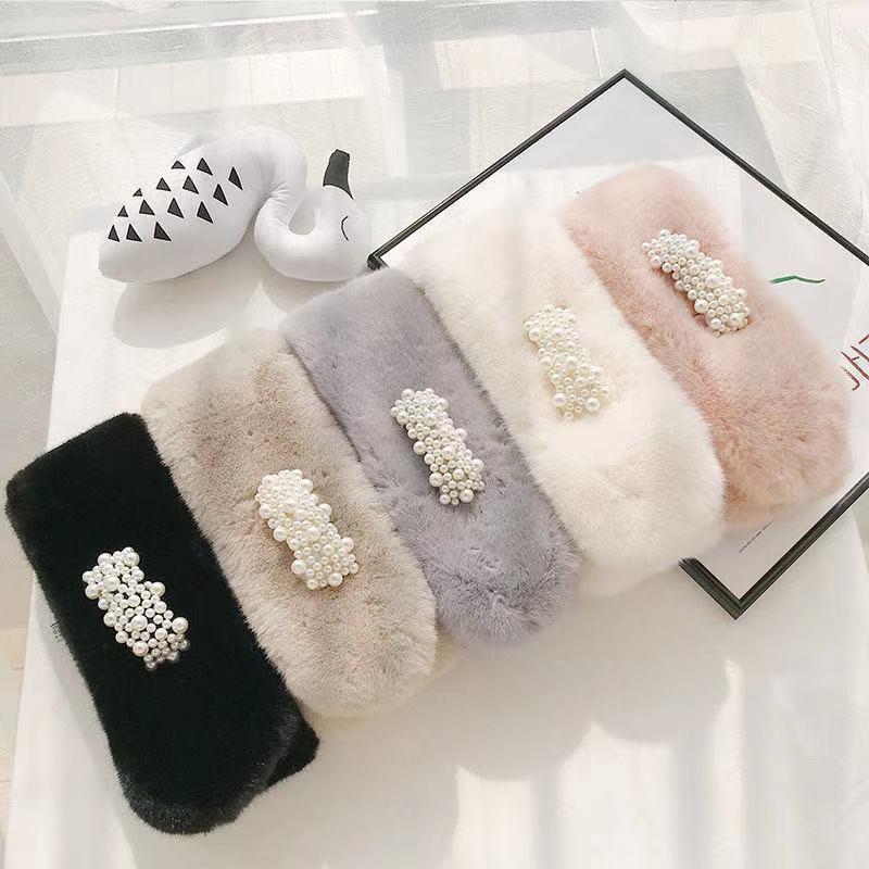 Women's Winter Korean Style Cute Wild Student Furry Pearl Imitate Rex Rabbit Fur Online Influencer Fashion Scarf