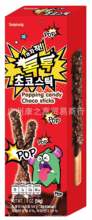 韩国进口Sunyoung蜡笔小新巧克力味颗粒涂层饼干棒饼儿童零食 54g