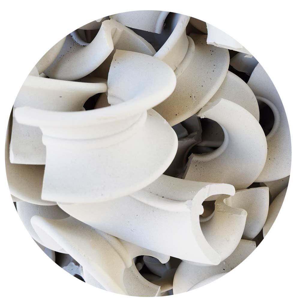多规格陶瓷矩鞍环填料25/38/50/76/100mm陶瓷矩鞍环化工散堆填料