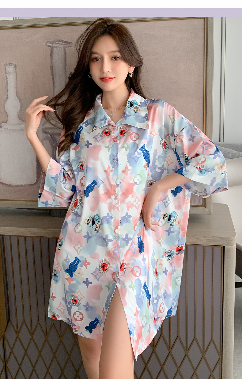 睡裙女夏季性感冰丝睡衣女