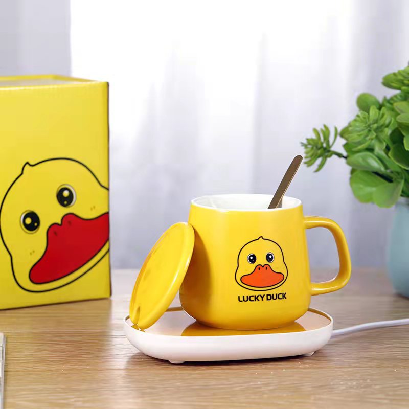 55 Degrees Warm Cup Thermal Cup Pad Small Yellow Duck Smart Constant Temperature Milk Heating Insulation Coasters Internet Celebrity Gift