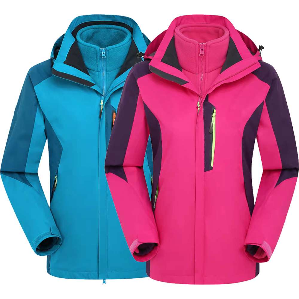 批发大牌冲锋衣男女两件套工装工作服无标可印花绣字logo