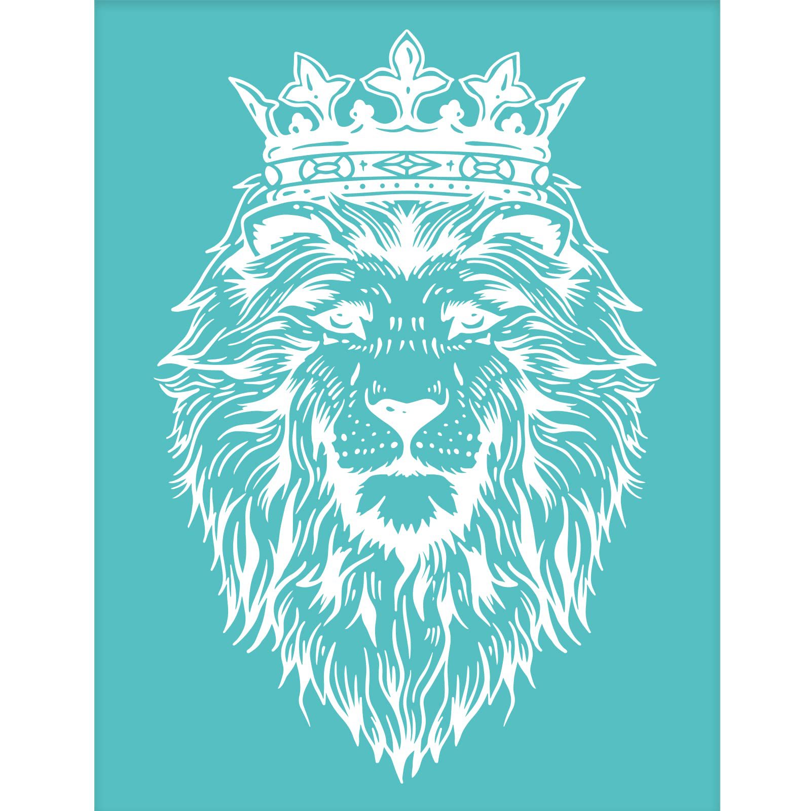 3d视觉狮子图案丝印模板跨境热销精致diy丝网模板自粘绘画模板