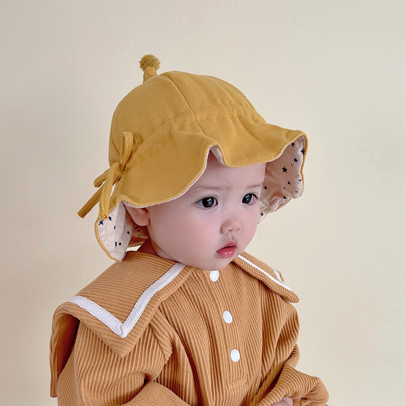 宝宝渔夫帽春秋洋气女童尖尖帽新款儿童太阳帽可爱超萌婴儿帽子潮