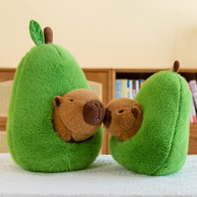 高品质毛绒玩偶水豚牛油果毛绒玩具卡皮巴拉可爱公仔摆件礼物抱枕