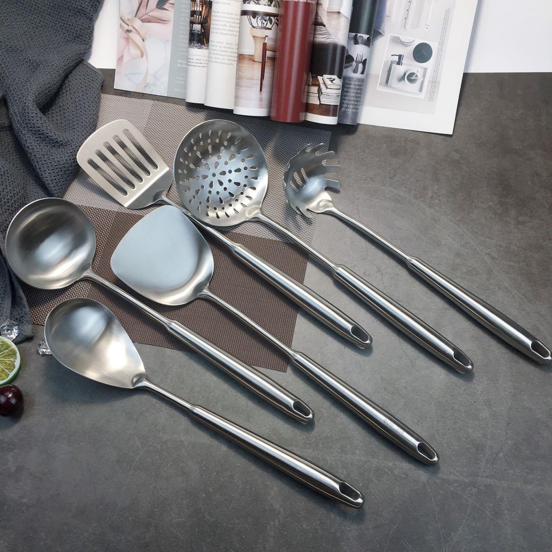 勺子不锈钢炒勺锅铲一体加长炒铲烹饪铲勺汤勺厨房用品 厨具套装