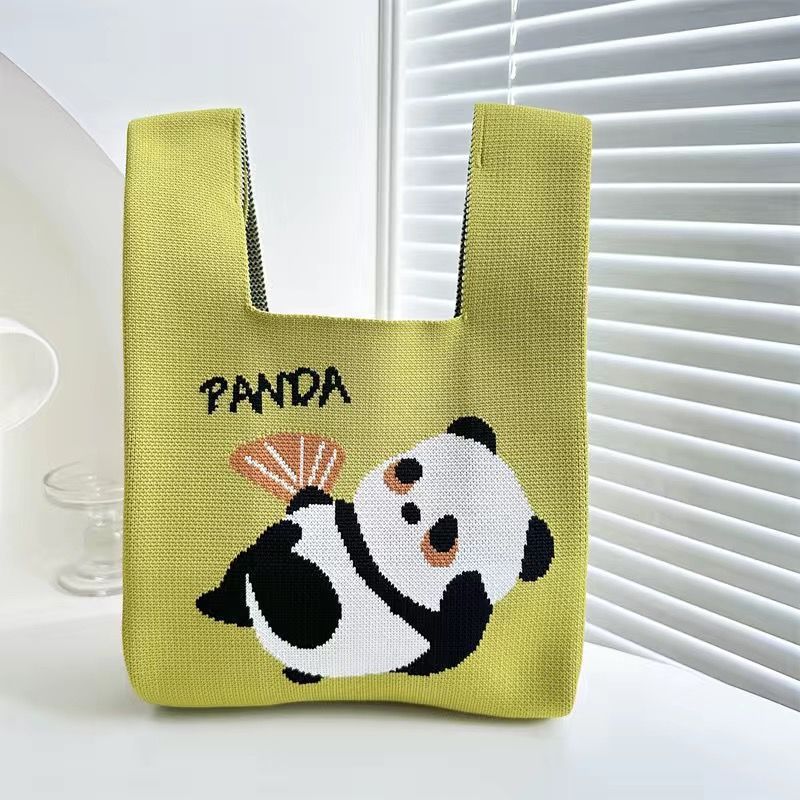 National Fashion Fan Panda Bag 2023 New Knitted Bag Handbag Messenger Bag Special-Interest Design Tourist Souvenir