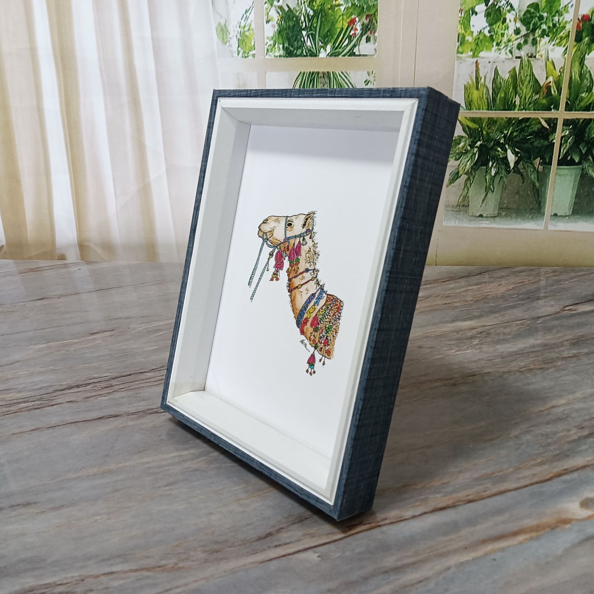 2021新款欧式简约双色三角时尚影楼相框美甲美瞳展示色板拼图框