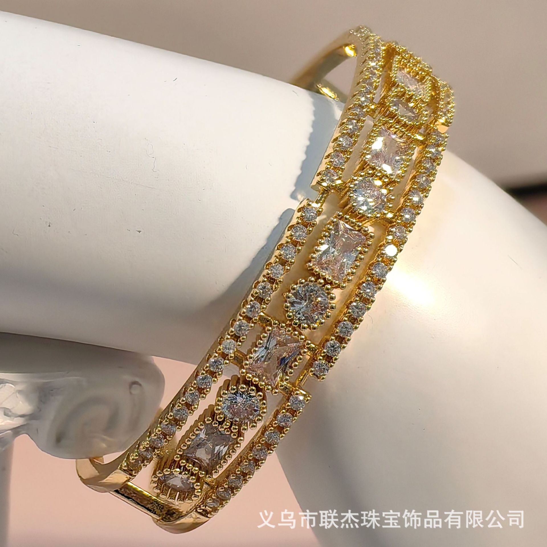 外贸新款超闪满钻开口手镯新娘百搭气质轻奢装跨境爆款-阿里巴巴