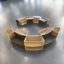 创意异形图书馆书柜一体弧形沙发绘本馆学校收纳储物多功能休息区