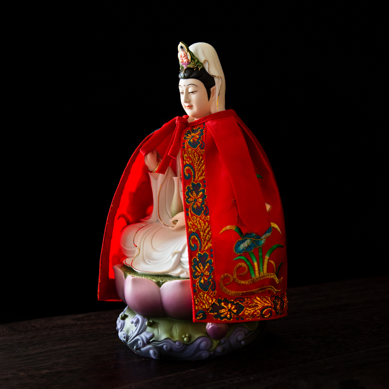 观音菩萨佛衣披风 佛像斗篷彩绣金莲袈裟 佛袍披肩神像衣服