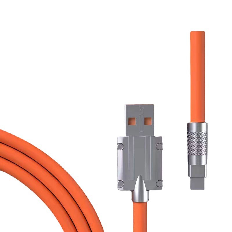 新款液态网红线橙色数据线颜色多款可做图片仅供参考以实物为准