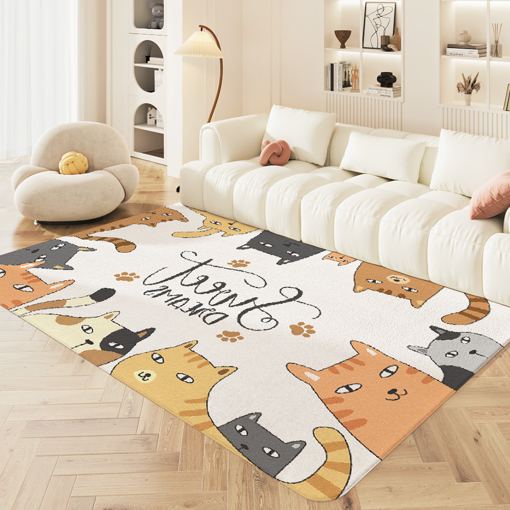 卡通家居卧室仿羊绒地毯全铺 加厚客厅沙发茶几垫儿童房床边毯