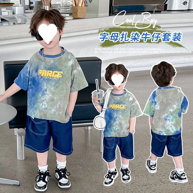 男童夏装短袖套装小男孩儿童男宝宝时髦痞帅气洋气夏季潮衣服4岁9