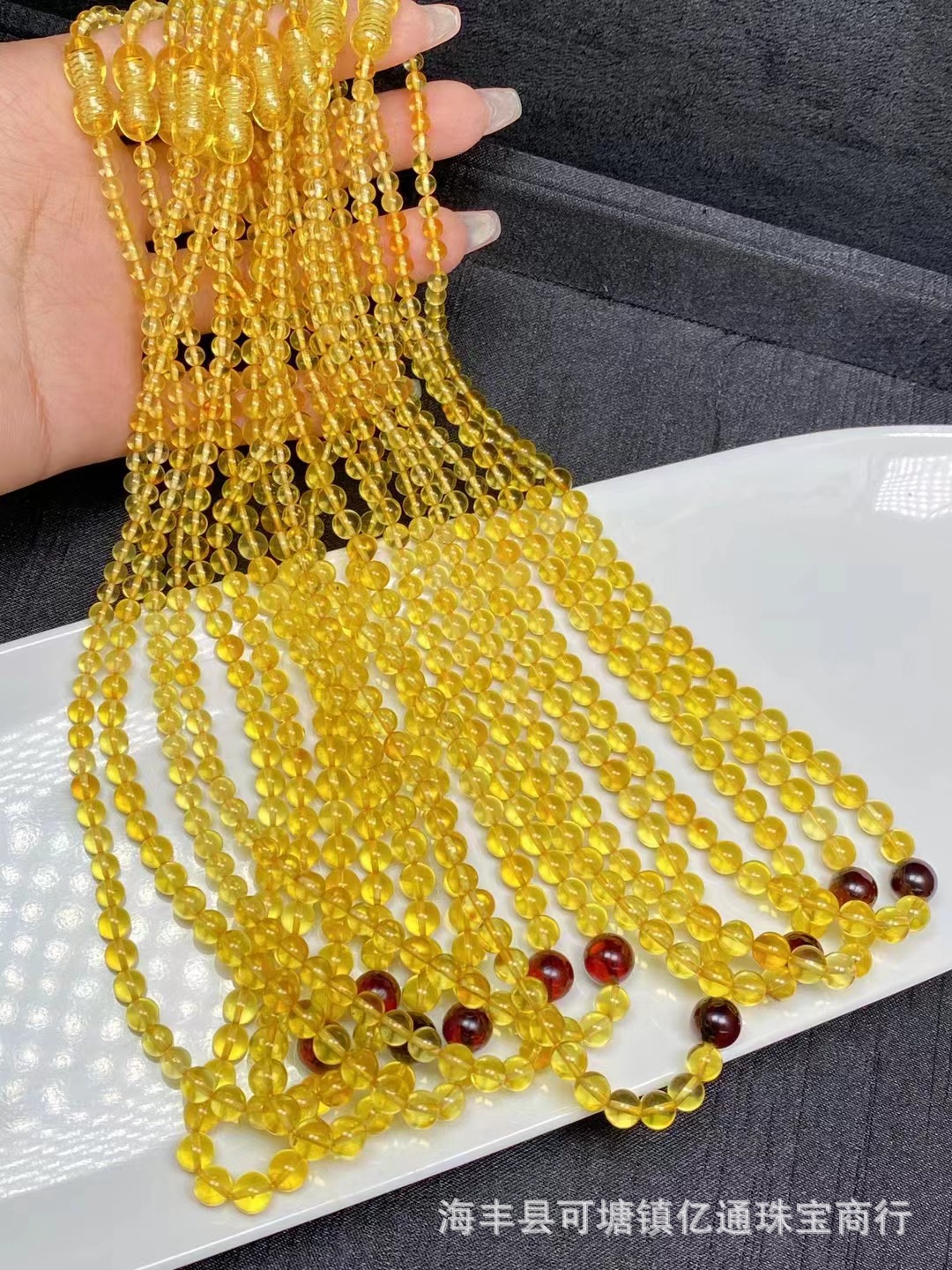 俄料天然蜜蜡金珀塔链小清新净水品质佩戴效果漂亮亿通珠宝批发