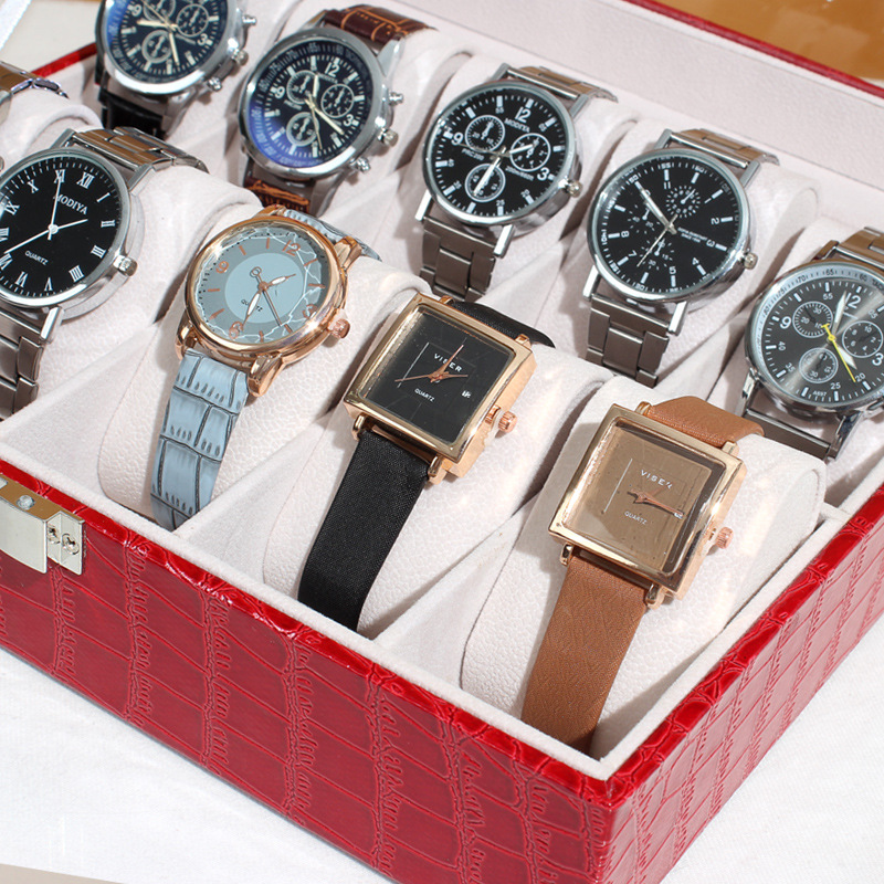Multi-Epitopes High-Grade Ten Crocodile Pattern Watch Box Flip Display Box Watch Storage Box Gift Box in Stock Wholesale